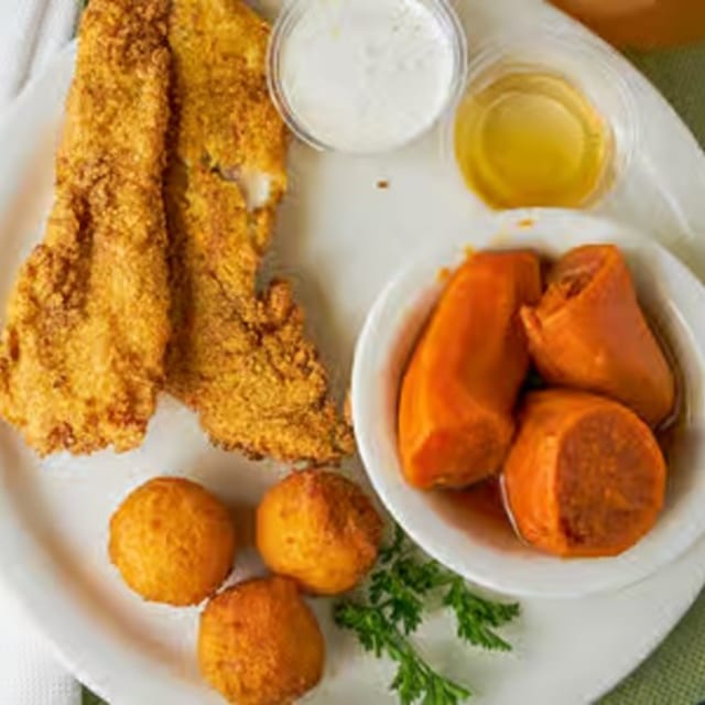 Catfish & Hush Pups Lunch.